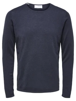 SLHROME LS KNIT CREW NECK NOOS dark sapphire
