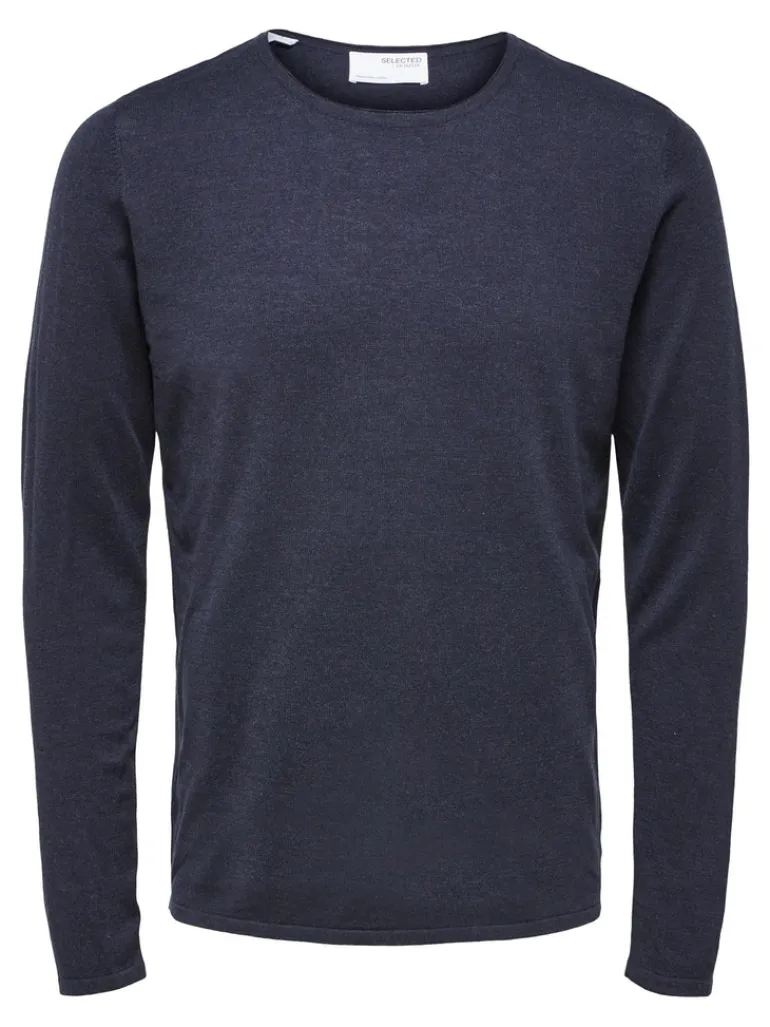 SLHROME LS KNIT CREW NECK NOOS dark sapphire