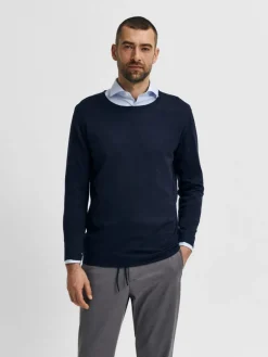 SLHROME LS KNIT CREW NECK NOOS dark sapphire