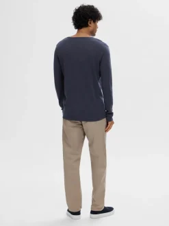 SLHROME LS KNIT CREW NECK NOOS dark sapphire