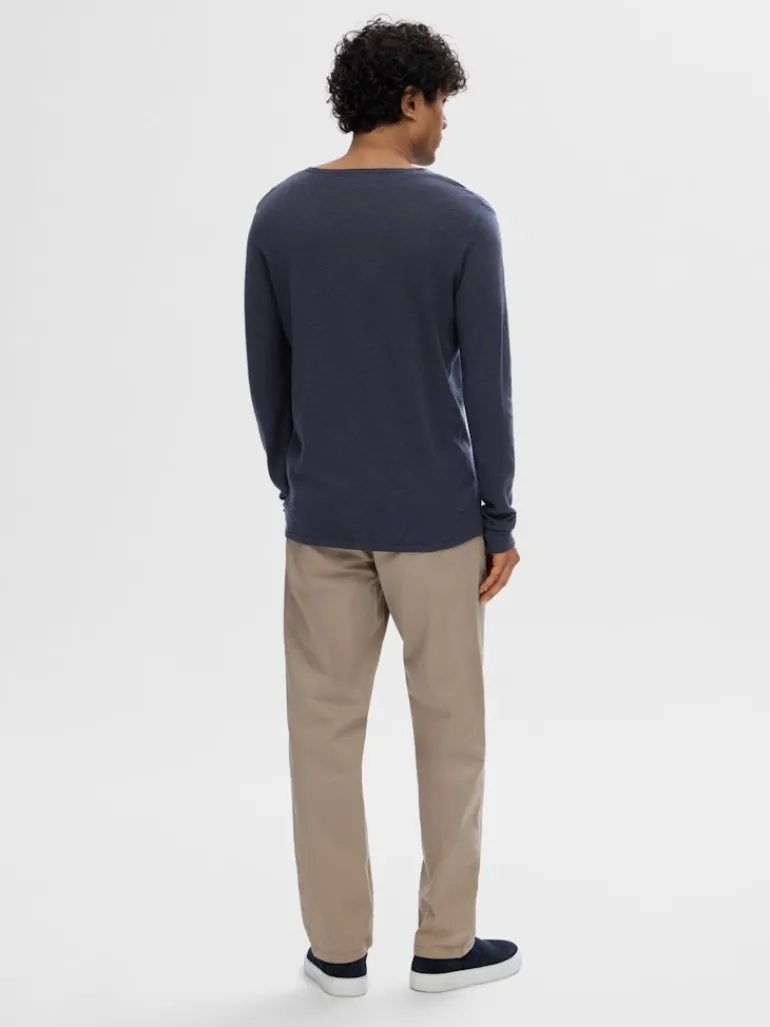 SLHROME LS KNIT CREW NECK NOOS dark sapphire