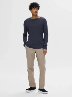 SLHROME LS KNIT CREW NECK NOOS dark sapphire