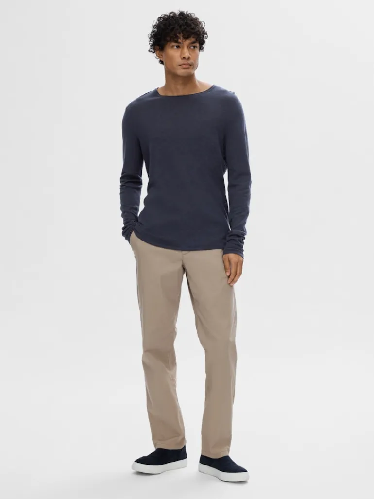 SLHROME LS KNIT CREW NECK NOOS dark sapphire