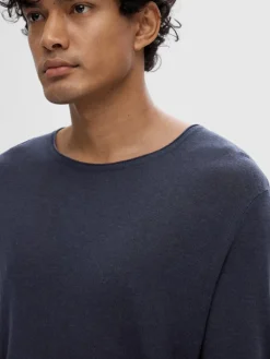 SLHROME LS KNIT CREW NECK NOOS dark sapphire