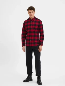 SLHSLIMFLANNEL SHIRT LS W NOOS biking red