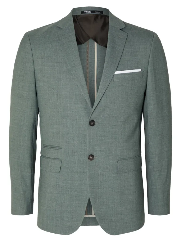 SLHSLIM-OASIS LINEN BLZ NOOS light green melange
