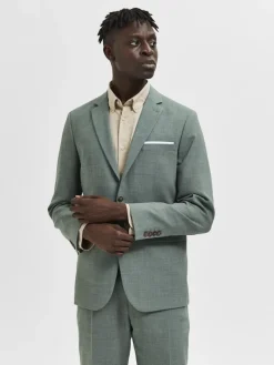 SLHSLIM-OASIS LINEN BLZ NOOS light green melange