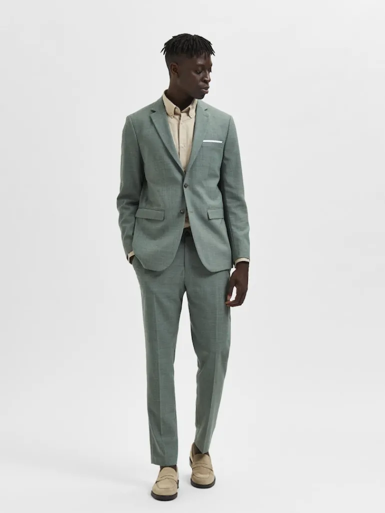 SLHSLIM-OASIS LINEN BLZ NOOS light green melange