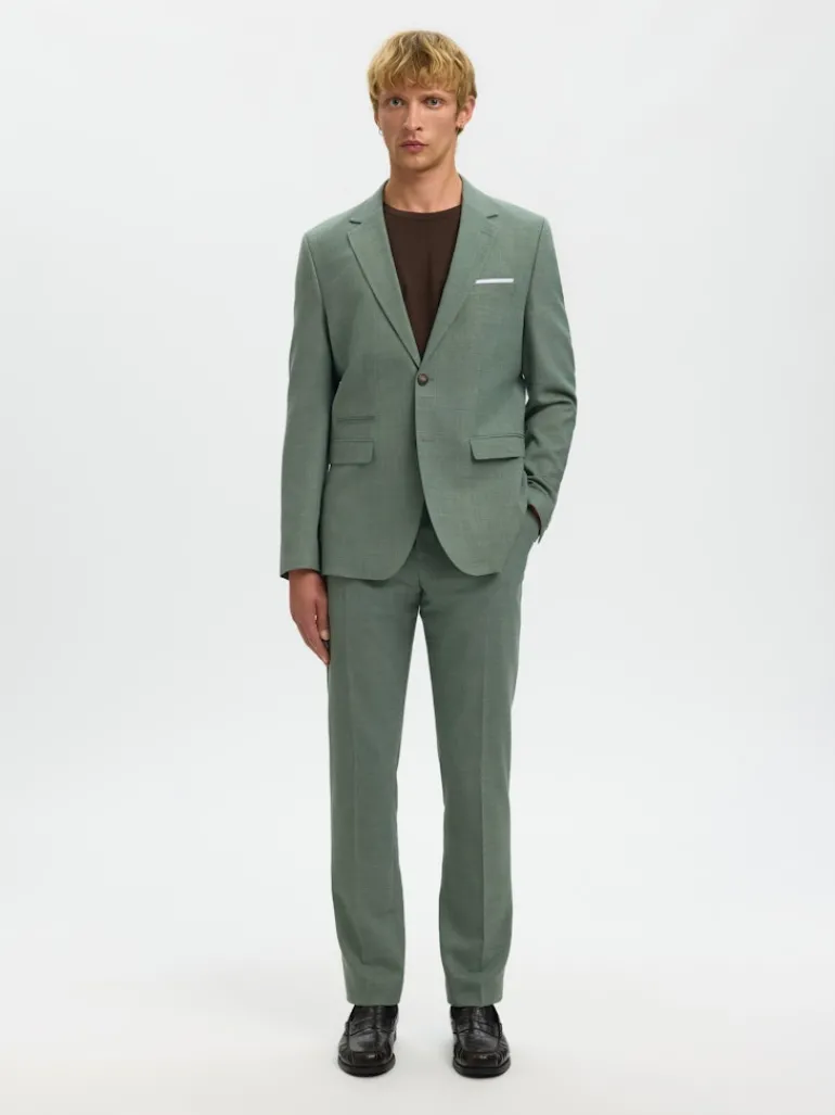 SLHSLIM-OASIS LINEN BLZ NOOS light green melange