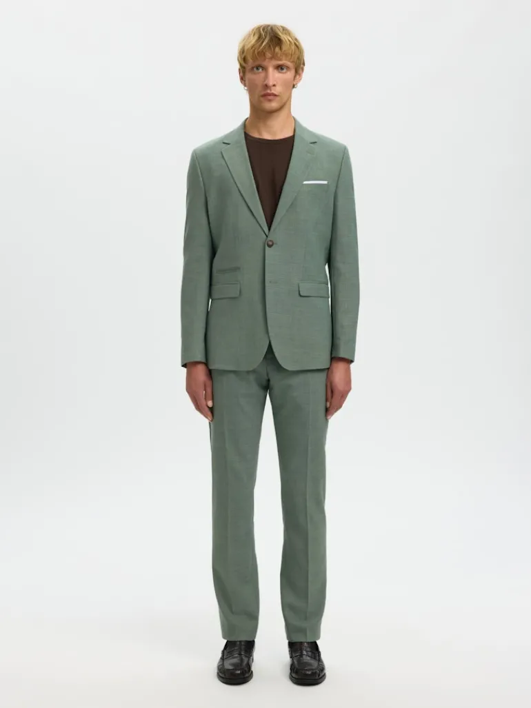 SLHSLIM-OASIS LINEN BLZ NOOS light green melange