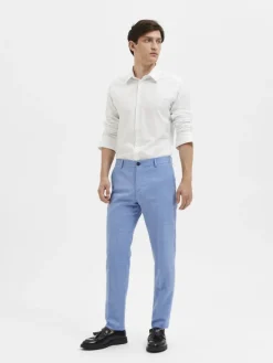 SLHSLIM-OASIS LINEN TRS NOOS light blue