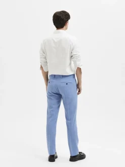 SLHSLIM-OASIS LINEN TRS NOOS light blue
