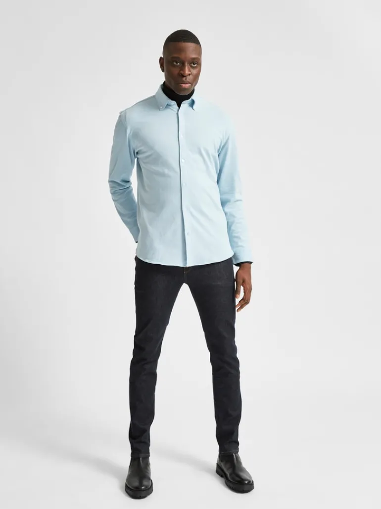 SLHSLIMOLIVER-KNIT FLEX SHIRT LS B dream blue
