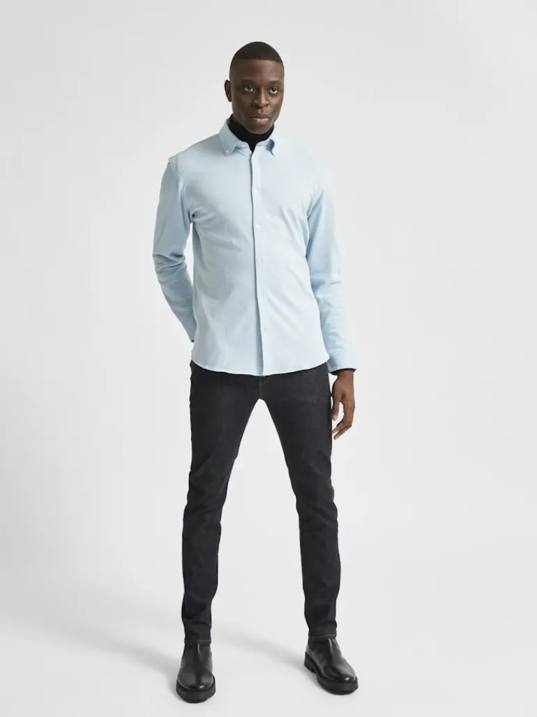 SLHSLIMOLIVER-KNIT FLEX SHIRT LS B dream blue