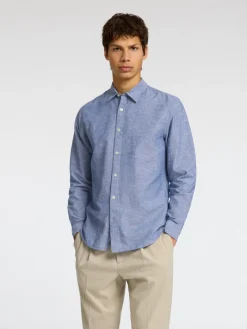 SLHSLIM-SUN SHIRT LS NOOS medium blue denim