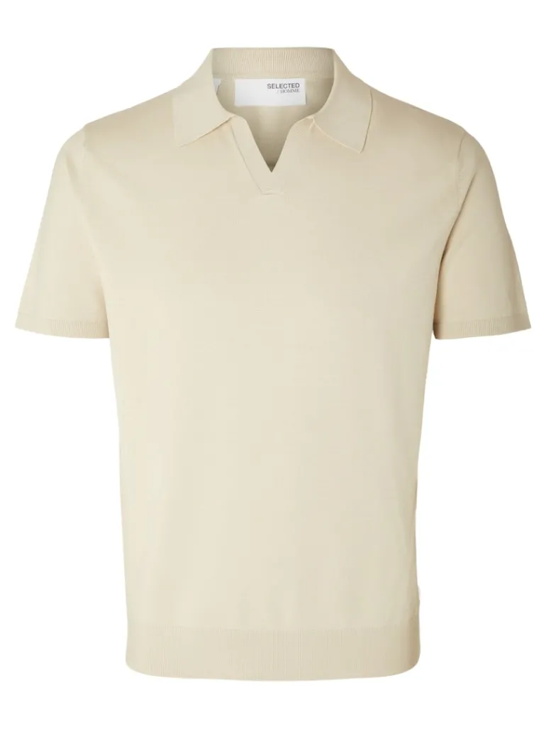 SLHTELLER SS KNIT POLO NOOS fog