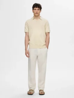 SLHTELLER SS KNIT POLO NOOS fog