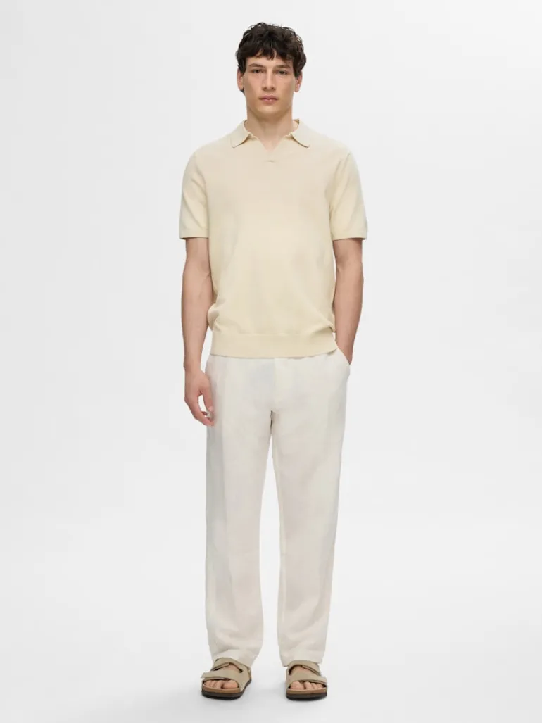 SLHTELLER SS KNIT POLO NOOS fog