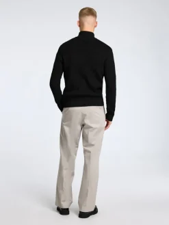 SLHTHEO LS KNIT STRUCTURE HALF ZIP black