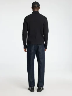 SLHTHEO LS KNIT STRUCTURE ROLL NECK black