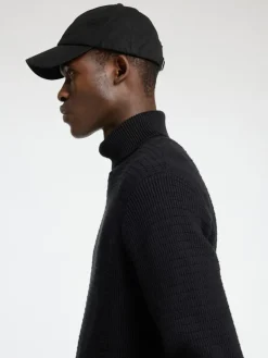 SLHTHEO LS KNIT STRUCTURE ROLL NECK black