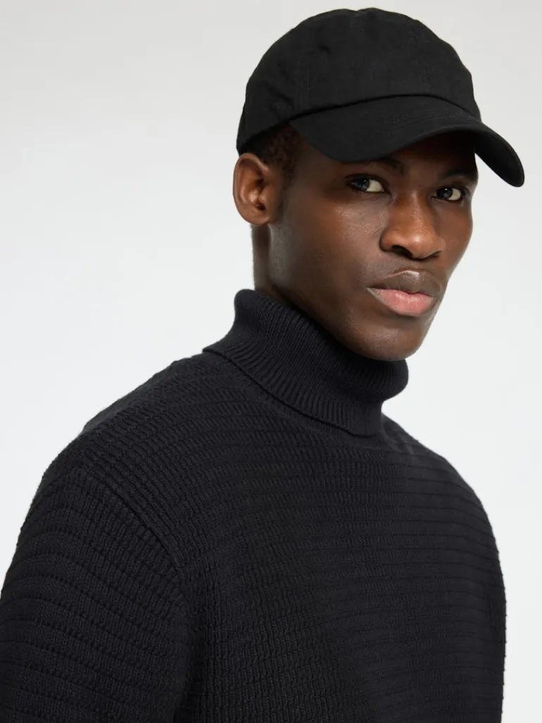 SLHTHEO LS KNIT STRUCTURE ROLL NECK black
