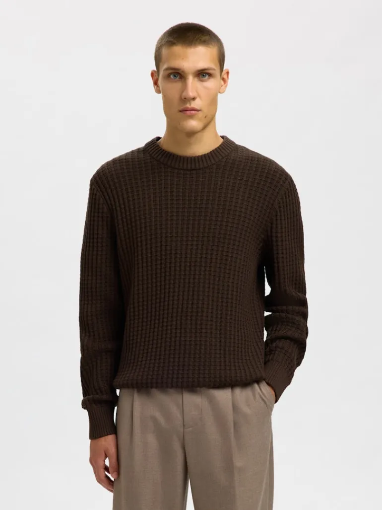 SLHTOM LS KNIT STRUCTURE CREW NECK delicioso