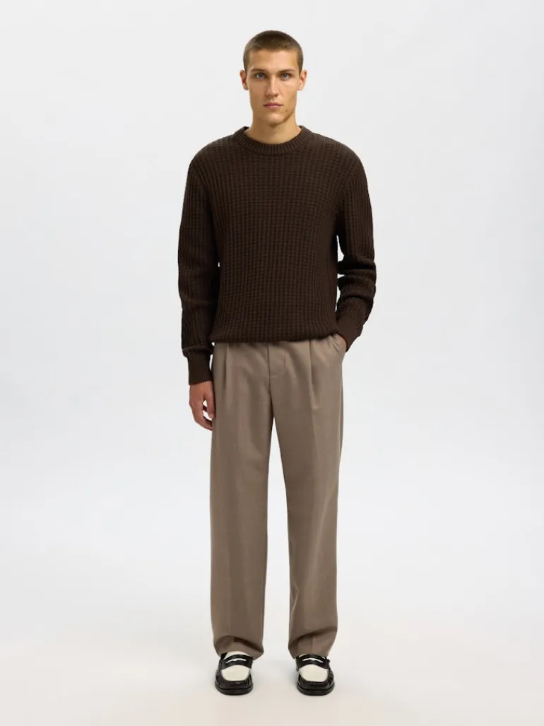 SLHTOM LS KNIT STRUCTURE CREW NECK delicioso
