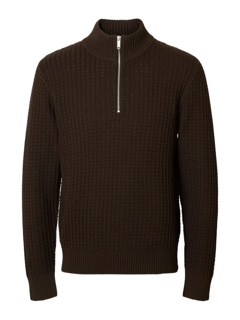 SLHTOM LS KNIT STRUCTURE HALF ZIP delicioso