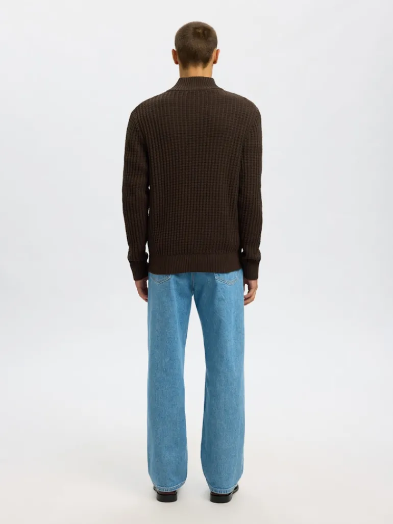 SLHTOM LS KNIT STRUCTURE HALF ZIP delicioso