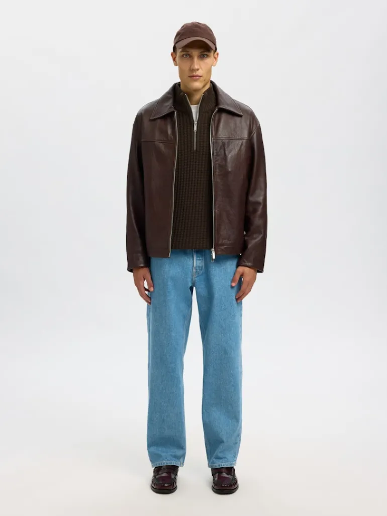 SLHTOM LS KNIT STRUCTURE HALF ZIP delicioso