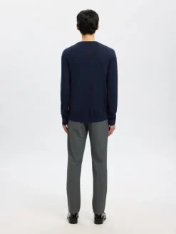 SLHTRAY LS KNIT MERINO CREW NECK NOOS navy blazer
