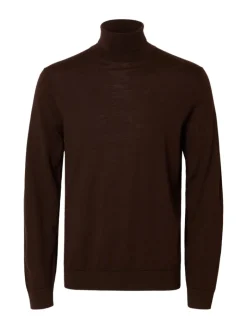SLHTRAY LS KNIT MERINO ROLL NECK NOOS demitasse