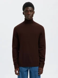 SLHTRAY LS KNIT MERINO ROLL NECK NOOS demitasse