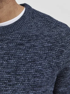 SLHVINCE LS KNIT BUBBLE CREW NECK NOOS dark sapphire