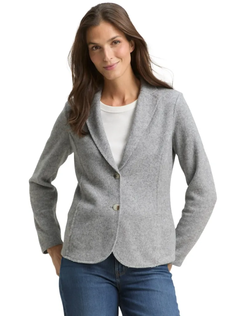 Slim Fit Blazer in Melange-Optik medium silver grey melange