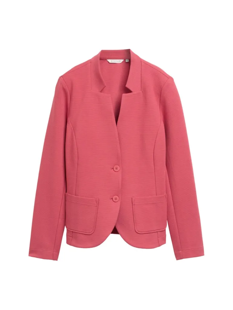 Slim Fit Blazer mit Ottoman Struktur berry red