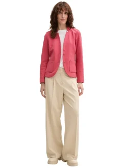 Slim Fit Blazer mit Ottoman Struktur berry red