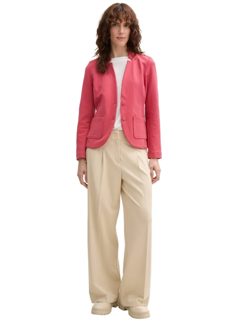 Slim Fit Blazer mit Ottoman Struktur berry red