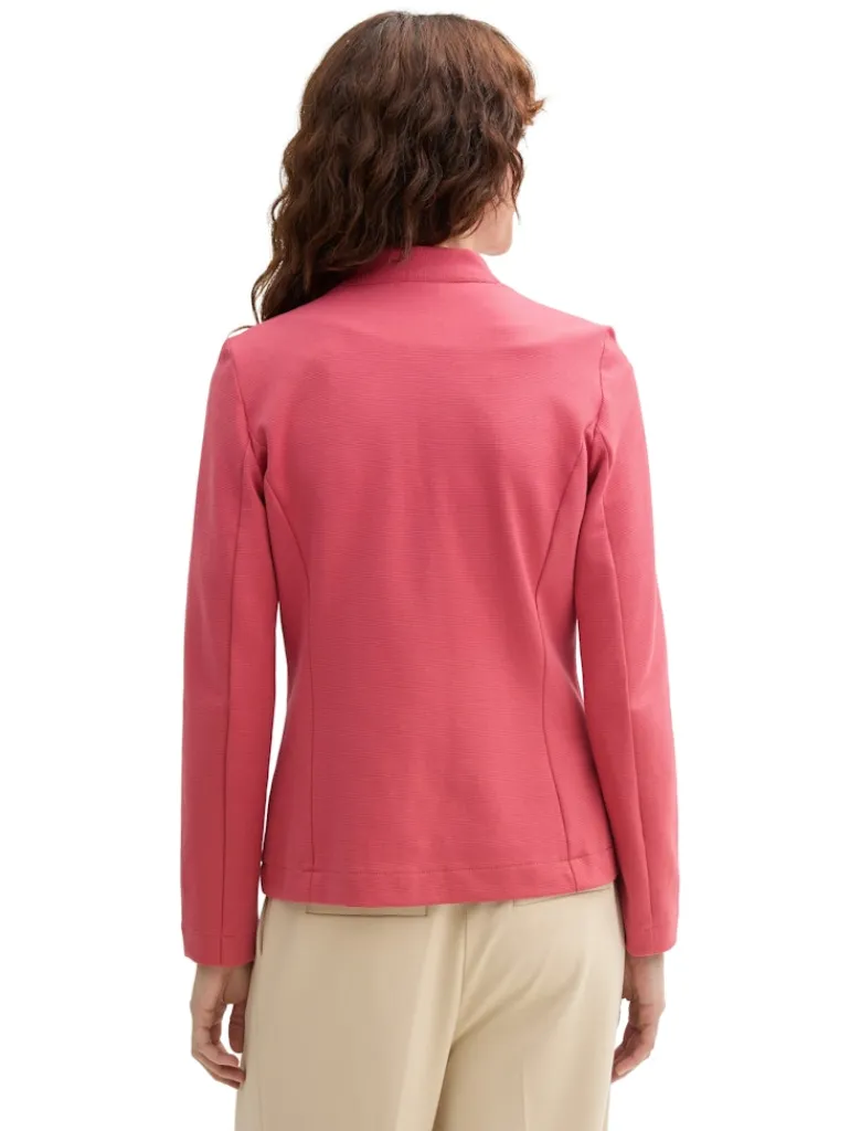 Slim Fit Blazer mit Ottoman Struktur berry red