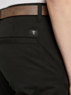 Slim Fit Chino Hose mit Gürtel black