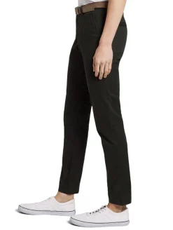 Slim Fit Chino Hose mit Gürtel black