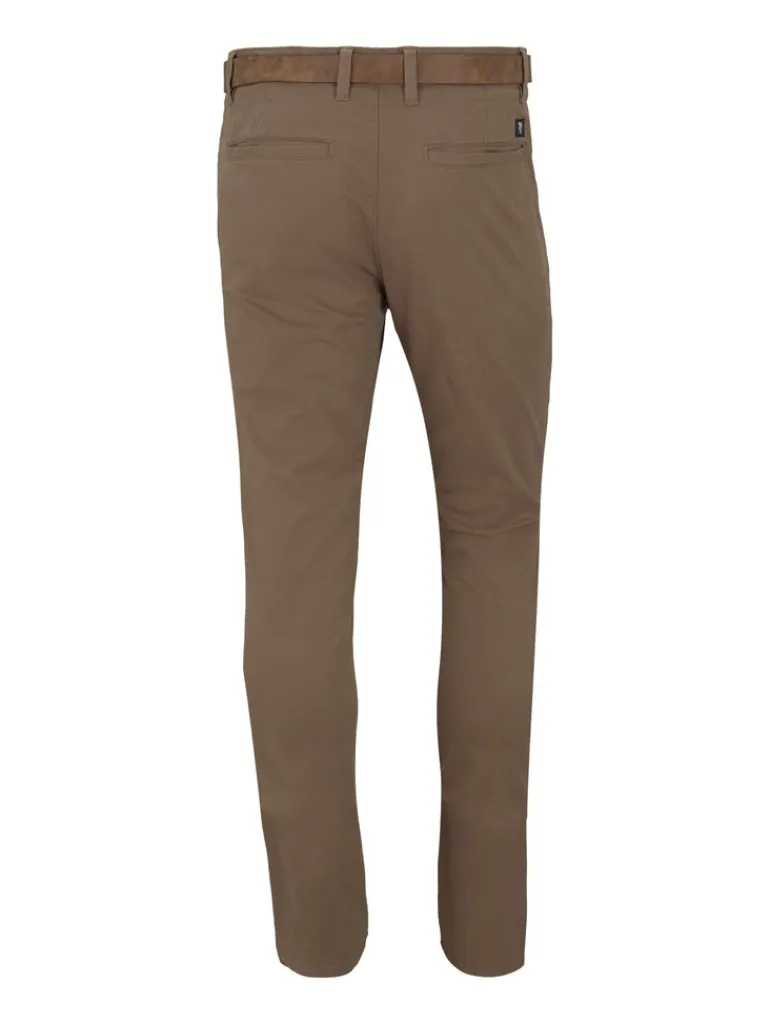 Slim Fit Chino Hose mit Gürtel honey camel beige