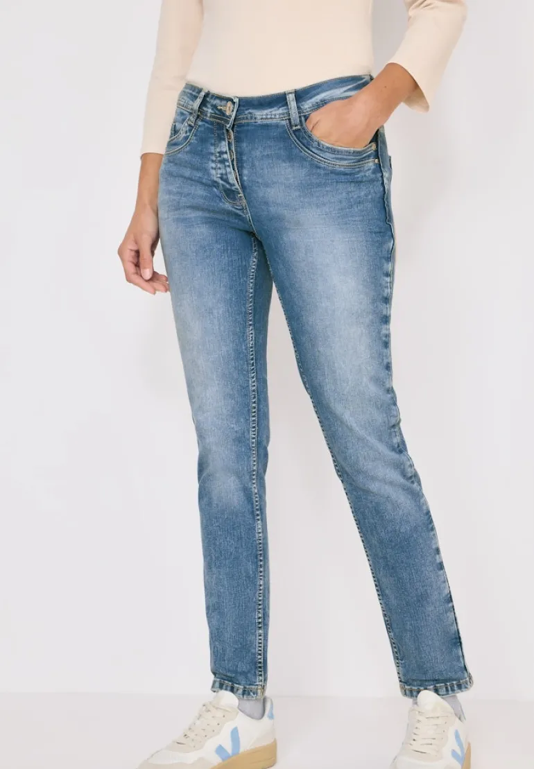Slim Fit Jeans mit Detail authentic used wash