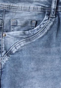 Slim Fit Jeansshorts mid blue used wash