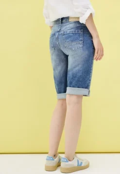 Slim Fit Jeansshorts mid blue used wash