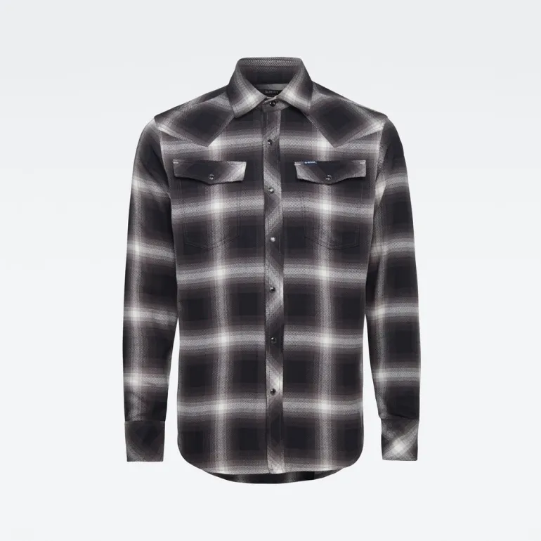 3301 slim shirt ls dk black dale check