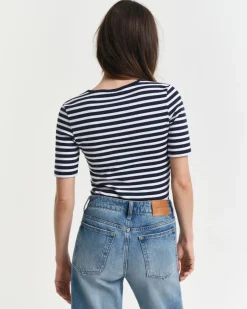 SLIM STRIPED T-SHIRT evening blue