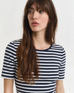 SLIM STRIPED T-SHIRT evening blue