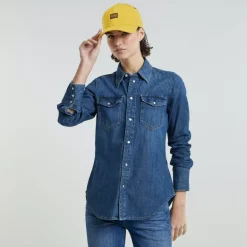 Slim Western shirt ls wmn worn in windward